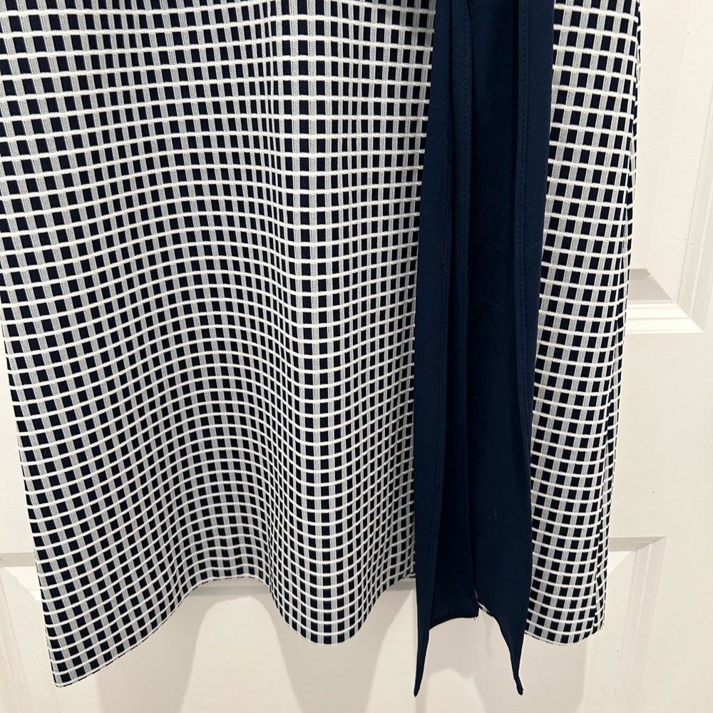 Vintage navy and white checked dress - polyester size 2 in modern sizing - Picture 2 of 9